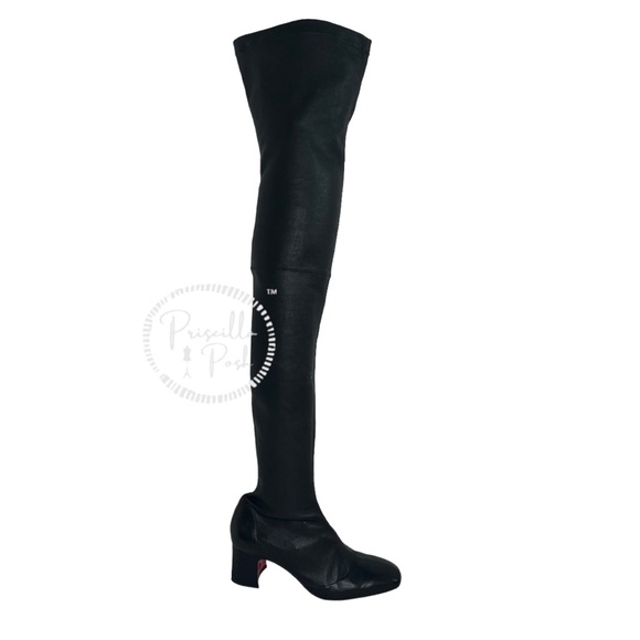 Christian Louboutin Sursamoto Black Leather Over-The-Knee Thigh High Boots 38 - Picture 4 of 14